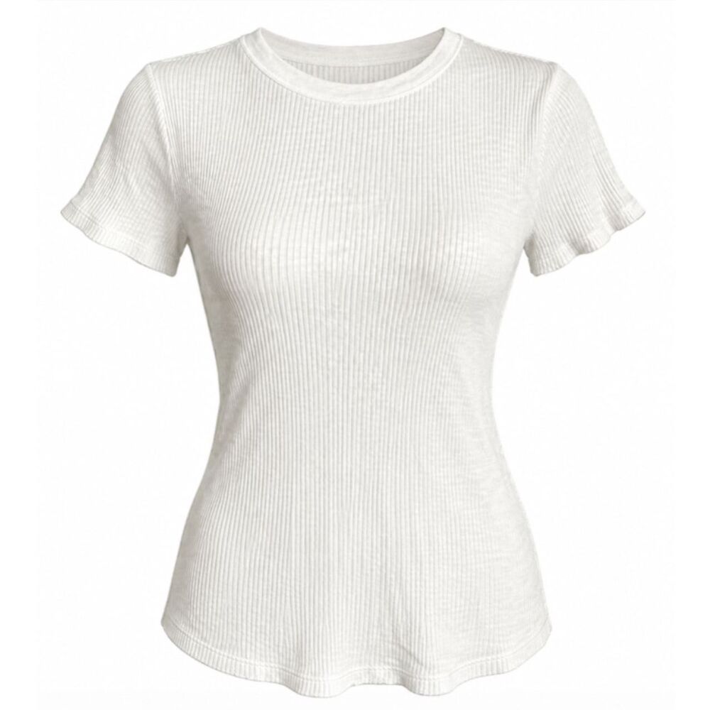 ATM Anthony Thomas Melillo Ivory Textured Cotton T-Shirt